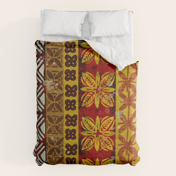 Vintage Hawaii Barkcloth Beachy design 204a Duvet Cover Gallery Image 1