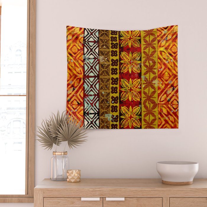 Vintage Hawaii Barkcloth Beachy design 204a Wall Tapestry Gallery Image 2