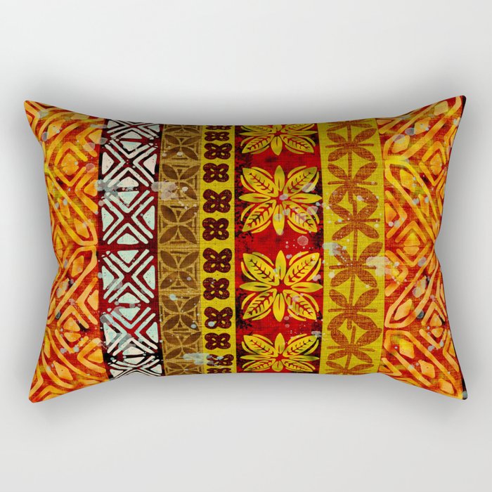 Vintage Hawaii Barkcloth Beachy design 204a Rectangular Pillow Gallery Image 2