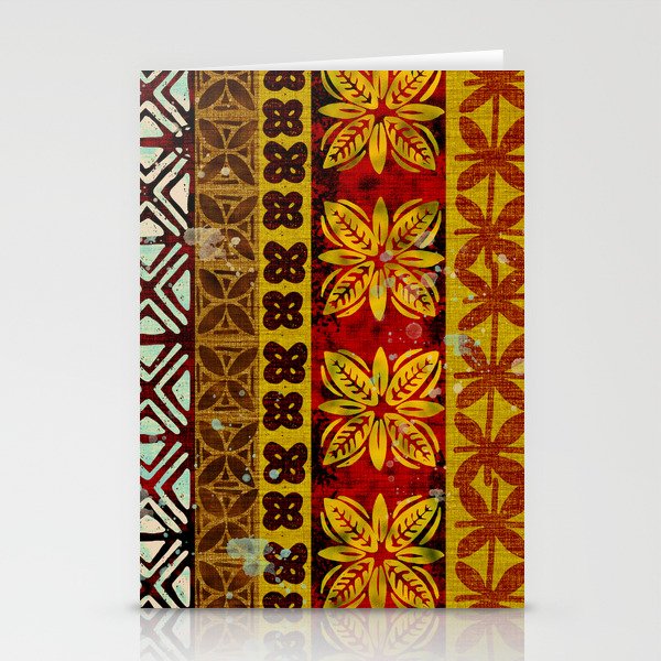 Vintage Hawaii Barkcloth Beachy design 204a Stationery Card Gallery Image 2