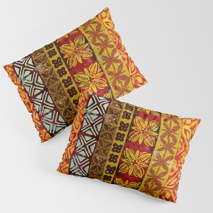 Vintage Hawaii Barkcloth Beachy design 204a Pillow Sham Gallery Image 3