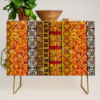 Vintage Hawaii Barkcloth Beachy design 204a Credenza Gallery Image 1