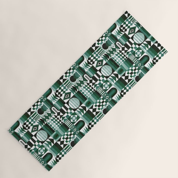 Geometric Tapestry - Green Yoga Mat Gallery Image 1