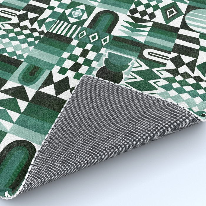 Geometric Tapestry - Green Rug Gallery Image 4