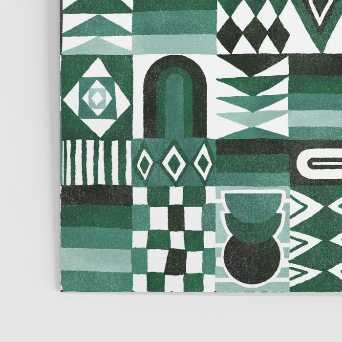 Geometric Tapestry - Green Poster Gallery Image 3