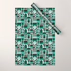 Geometric Tapestry - Green Wrapping Paper Gallery Image 1
