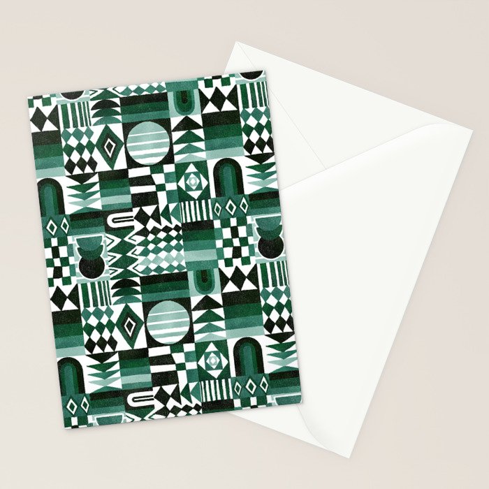 Geometric Tapestry - Green Stationery Card Gallery Image 2