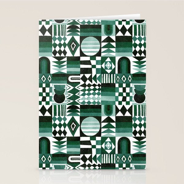 Geometric Tapestry - Green Stationery Card Gallery Image 2