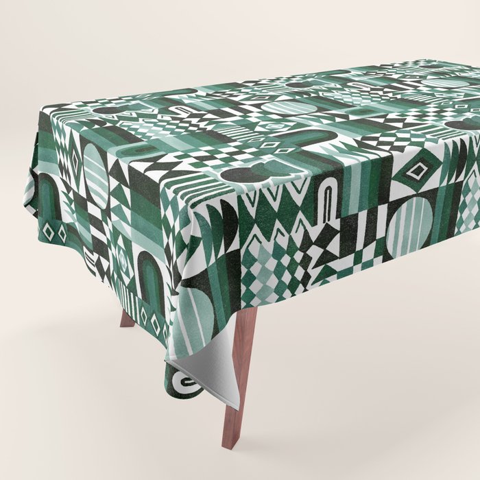 Geometric Tapestry - Green Tablecloth