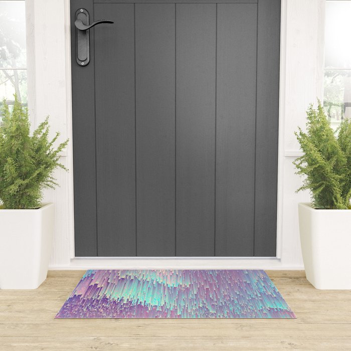 Iridescent Glitches Welcome Mat Gallery Image 3