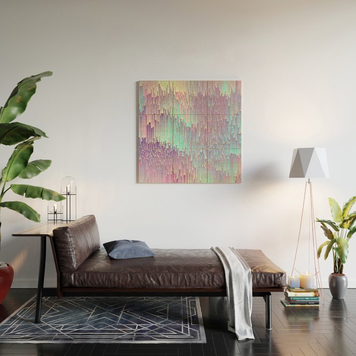 Iridescent Glitches Wood Wall Art Gallery Image 2