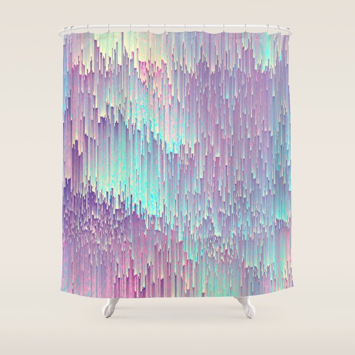 Iridescent Glitches Shower Curtain Gallery Image 1