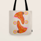 Retro Roller Skates - Coral Tote Bag Gallery Image 1