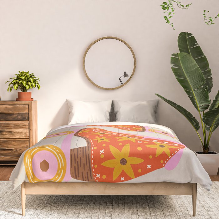 Retro Roller Skates - Coral Comforter Gallery Image 3