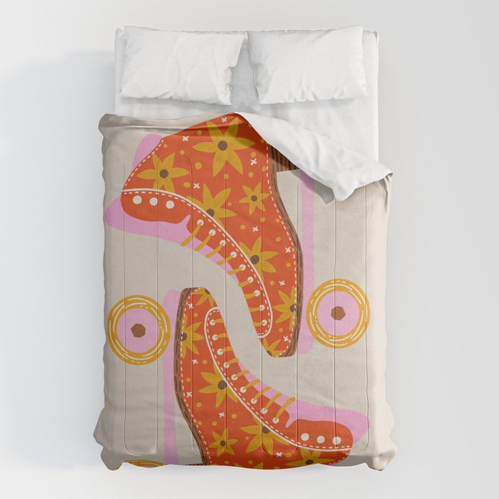 Retro Roller Skates - Coral Comforter Gallery Image 6