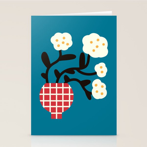 Modern Minimalist Cotton Flowers Stationery Card Gallery Image 1