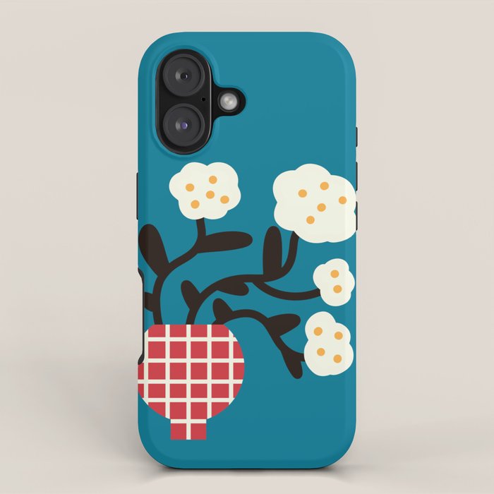 Modern Minimalist Cotton Flowers iPhone Case Gallery Image 1