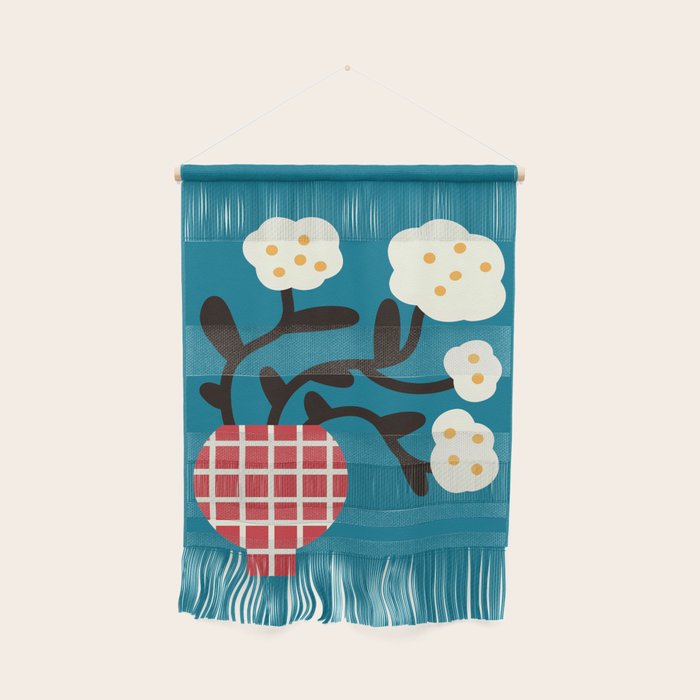 Modern Minimalist Cotton Flowers Wall Hanging Gallery Image 1