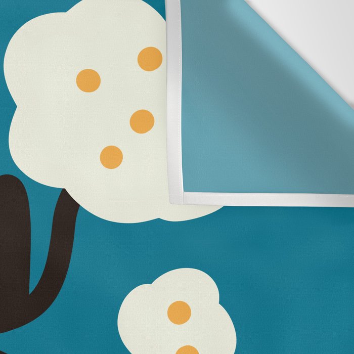 Modern Minimalist Cotton Flowers Wall Tapestry Gallery Image 3