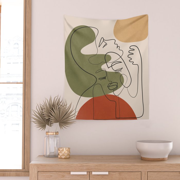 Abstract Faces 1 Wall Tapestry Gallery Image 2