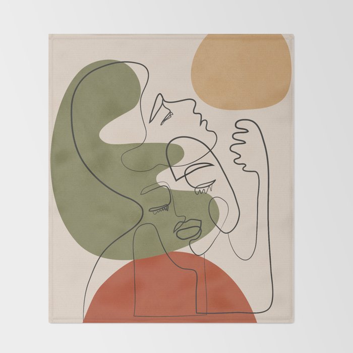 Abstract Faces 1 Throw Blanket Gallery Image 2