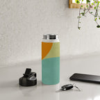 mid mod geometry green teal nature 2 Water Bottle Gallery Image 4