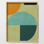 mid mod geometry green teal nature 2 Serving Tray Gallery Image 1