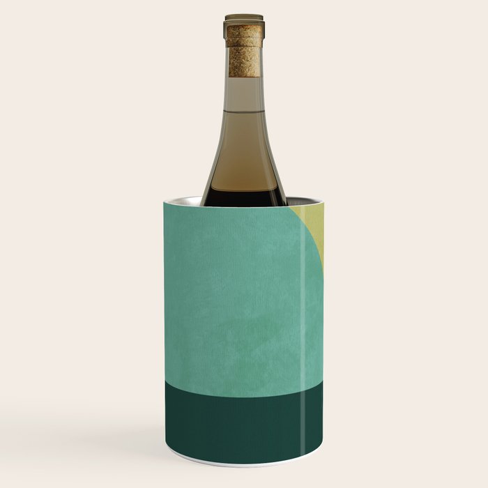 mid mod geometry green teal nature 2 Wine Chiller Gallery Image 3