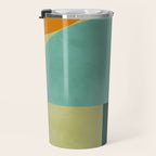 mid mod geometry green teal nature 2 Travel Mug Gallery Image 3