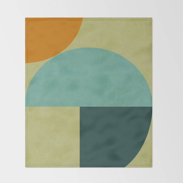 mid mod geometry green teal nature 2 Throw Blanket Gallery Image 2