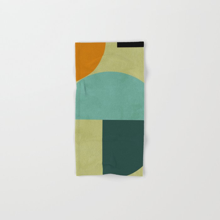 mid mod geometry green teal nature 2 Bath Towel Gallery Image 1
