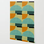 mid mod geometry green teal nature 2 Wallpaper Gallery Image 2