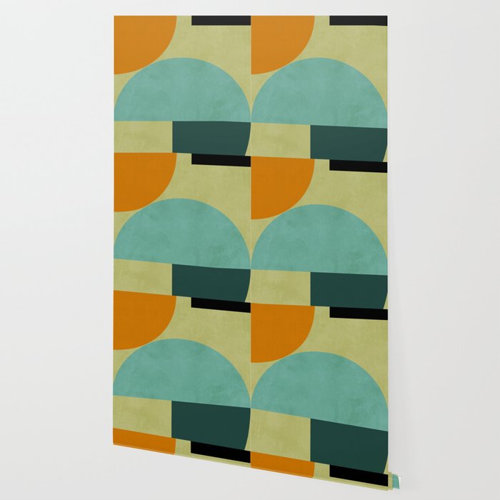 mid mod geometry green teal nature 2 Wallpaper Gallery Image 2