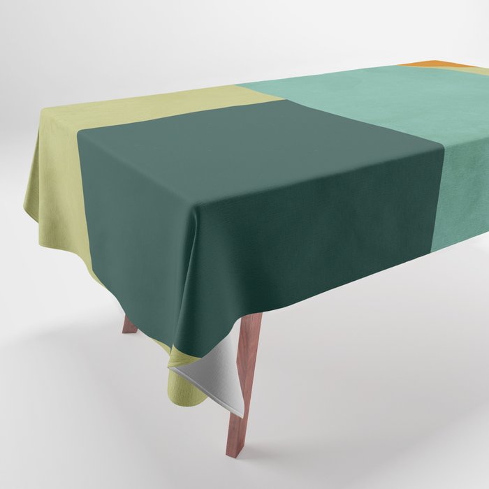 mid mod geometry green teal nature 2 Tablecloth Gallery Image 1