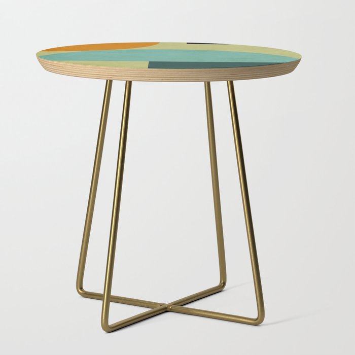 mid mod geometry green teal nature 2 Side Table Gallery Image 1