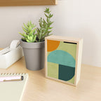 mid mod geometry green teal nature 2 Mini Art Print Gallery Image 2