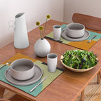 mid mod geometry green teal nature 2 Placemat Gallery Image 2