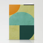 mid mod geometry green teal nature 2 Stationery Card Gallery Image 2