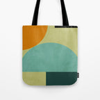 mid mod geometry green teal nature 2 Tote Bag Gallery Image 1