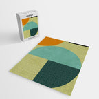 mid mod geometry green teal nature 2 Jigsaw Puzzle Gallery Image 2