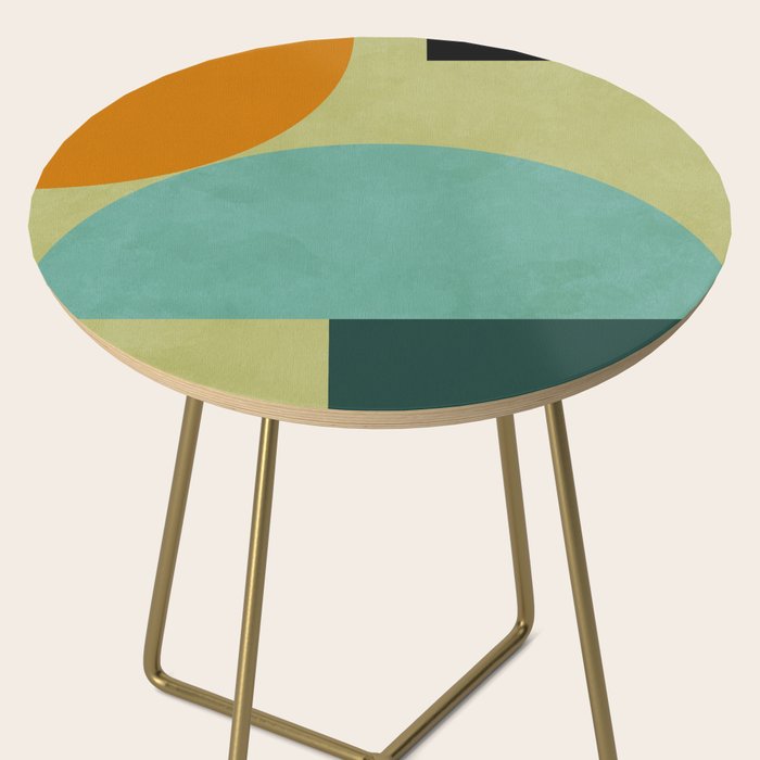 mid mod geometry green teal nature 2 Side Table Gallery Image 2