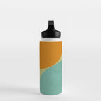 mid mod geometry green teal nature 2 Water Bottle Gallery Image 3