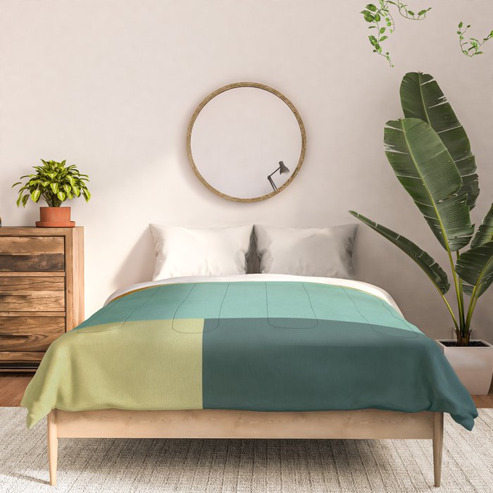 mid mod geometry green teal nature 2 Comforter Gallery Image 3