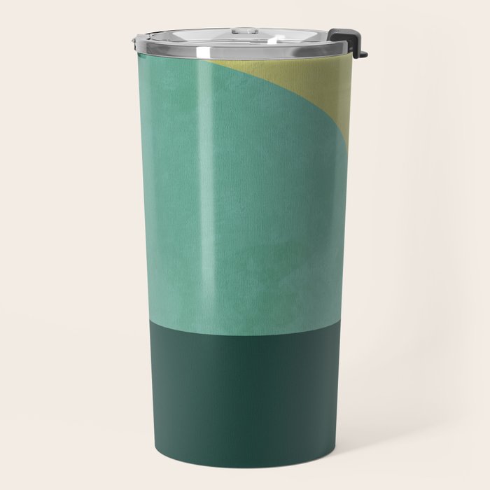 mid mod geometry green teal nature 2 Travel Mug Gallery Image 2
