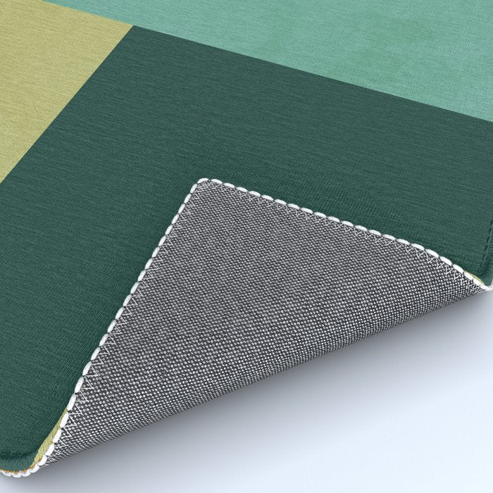 mid mod geometry green teal nature 2 Rug Gallery Image 4