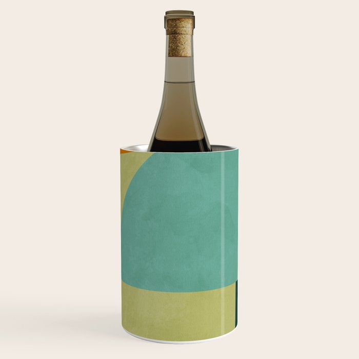 mid mod geometry green teal nature 2 Wine Chiller Gallery Image 2