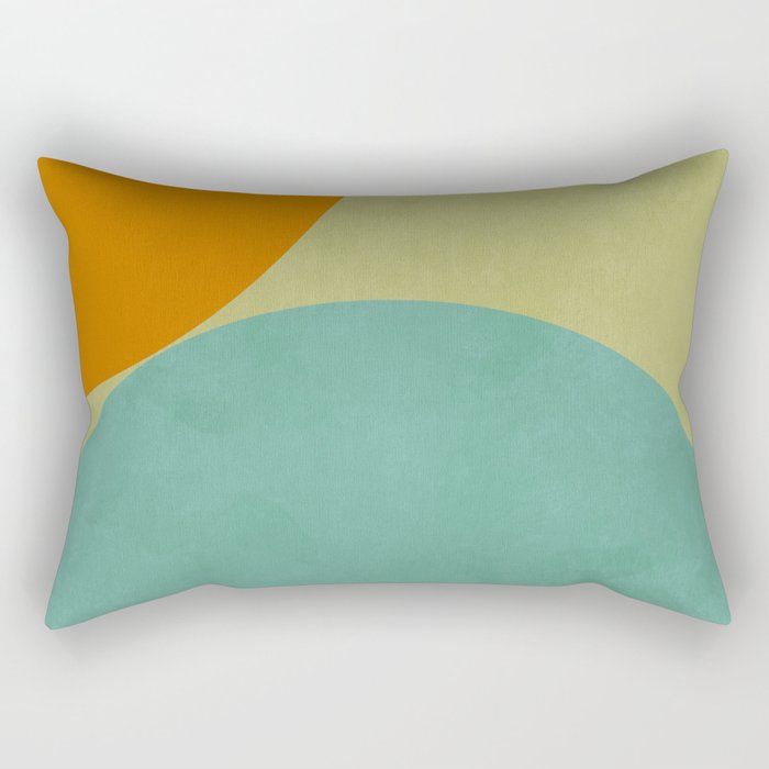 mid mod geometry green teal nature 2 Rectangular Pillow Gallery Image 2