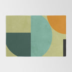 mid mod geometry green teal nature 2 Rug Gallery Image 2
