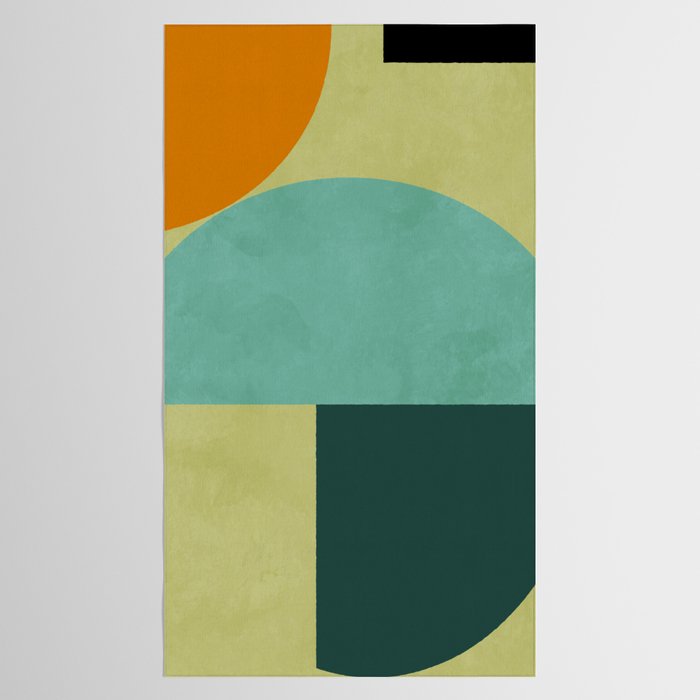 mid mod geometry green teal nature 2 Tablecloth Gallery Image 2