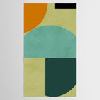 mid mod geometry green teal nature 2 Tablecloth Gallery Image 2
